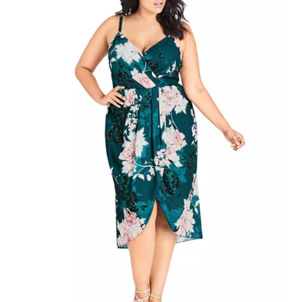 City Chic Emerald Floral Dress